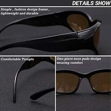 GUVIVI Wrap Around Fashion Sunglasses for All Activities