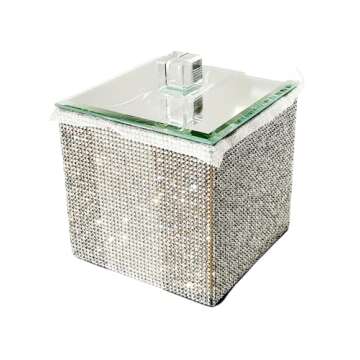 Elegant Rhinestone Cottonball Canister for Luxury Storage