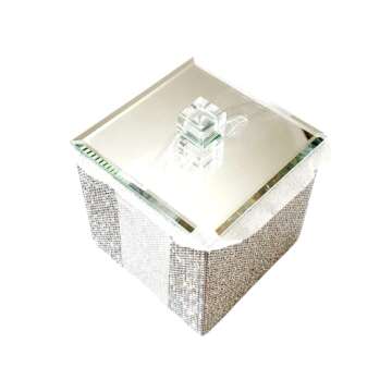 Elegant Rhinestone Cottonball Canister for Luxury Storage