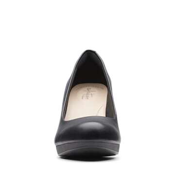 Clarks Women's Adriel Viola Dress Pump, Black Leather, 7.5 Wide