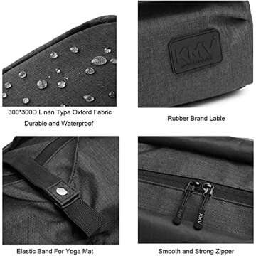 Travel Yoga Gym Bag for Women, Carrying Workout Gear, Makeup, and Accessories, Shoe Compartment and Wet Dry Storage Pockets