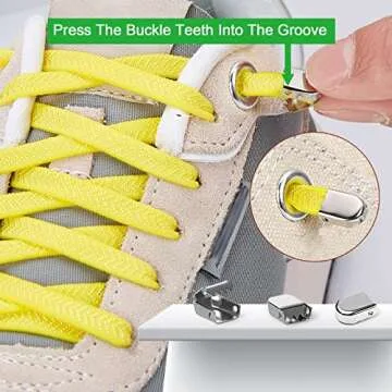 Hstgaga Elastic No Tie Shoelaces for Sneakers in White