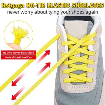 Hstgaga Elastic No Tie Shoelaces for Sneakers in White