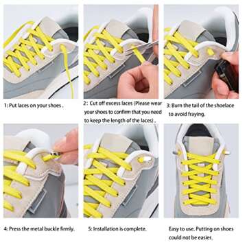Hstgaga Elastic No Tie Shoelaces for Sneakers in White