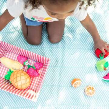 Educational Insights Plush Fruit Basket 12-Piece Set, Pretend Play Food, Early-Learning Skills, Ages...