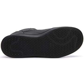 UBFEN Womens High Top Ankle Support Sneakers Black Hidden Wedge Heel Retro 80s Tennis Shoes for Girls Cosplay Removable Insole Backpacking Boots Size 8