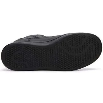 UBFEN Womens High Top Ankle Support Sneakers Black Hidden Wedge Heel Retro 80s Tennis Shoes for Girls Cosplay Removable Insole Backpacking Boots Size 8