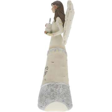Pavilion - Happy Sweet 16 - Angel Figurine Holding a Birthday Cake 6 Inches,Silver