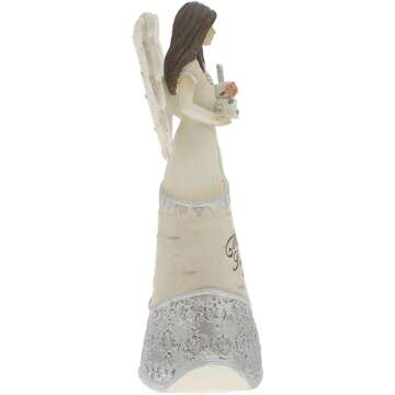 Pavilion - Happy Sweet 16 - Angel Figurine Holding a Birthday Cake 6 Inches,Silver