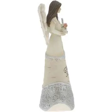 Pavilion - Happy Sweet 16 - Angel Figurine Holding a Birthday Cake 6 Inches,Silver