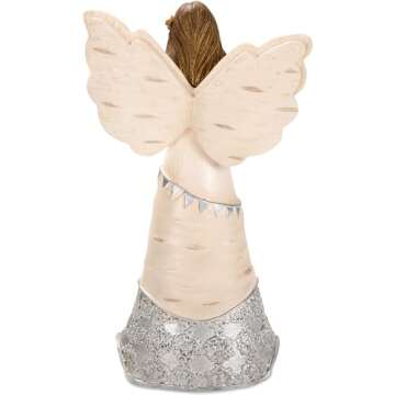 Pavilion - Happy Sweet 16 - Angel Figurine Holding a Birthday Cake 6 Inches,Silver