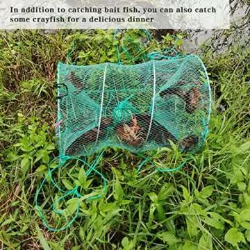 Drasry Foldable Fishing Trap for Bait Shrimp Crawfish Minnow Net Portable Accessories 11.8 x 11.8 x 15.7 (30cm x 40cm) 1/4 in Mesh Collapsible Fish Trap (1PCS)