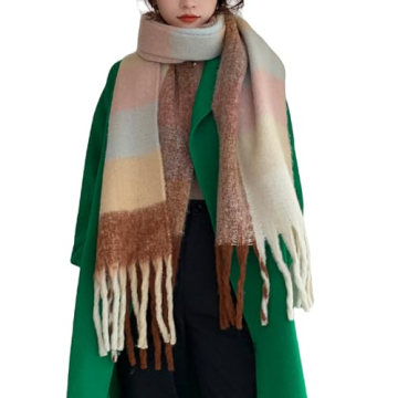 Wander Agio Women's Winter Plaid Scarf - Cozy Comfort