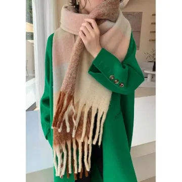 Wander Agio Women's Winter Plaid Scarf - Cozy Comfort