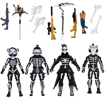 FORTNITE Skull Squad 4-Inch Action Figures with Weapons