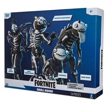 FORTNITE Skull Squad 4-Inch Action Figures with Weapons