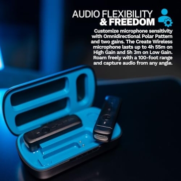 JLab Create Wireless Lavalier Mic, USB-C Compatibility for Creators