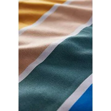 Nomadix Original Towel - Perfect for Beach, Pool, Travel, Camping, Yoga - Made with Recycled Materials - Super Absorbent - Sand Resistant - Stripes Retro - 72.5x30
