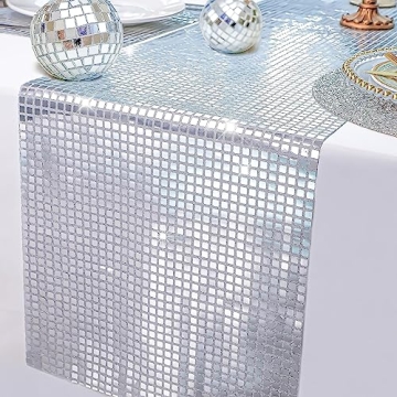 Sparkling Snowkingdom 13 x 72 Glitter Disco Table Runner
