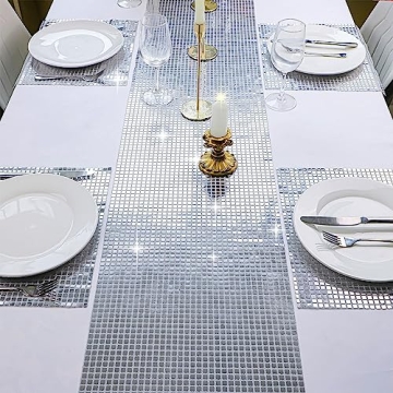 Sparkling Snowkingdom 13 x 72 Glitter Disco Table Runner