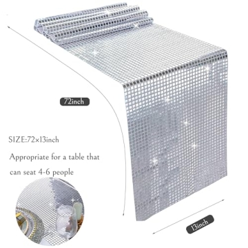 Sparkling Snowkingdom 13 x 72 Glitter Disco Table Runner