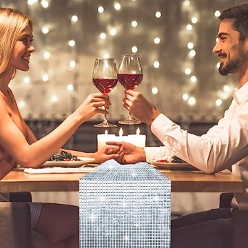 Sparkling Snowkingdom 13 x 72 Glitter Disco Table Runner