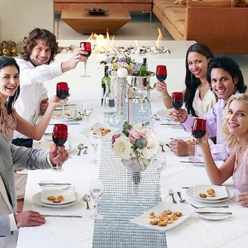 Sparkling Snowkingdom 13 x 72 Glitter Disco Table Runner