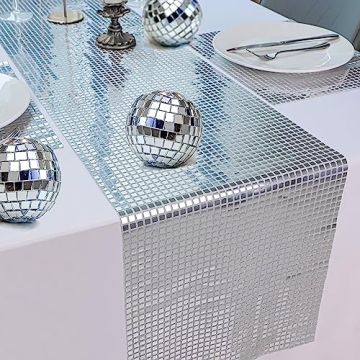 Sparkling Snowkingdom 13 x 72 Glitter Disco Table Runner