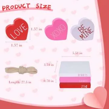 Valentine's Decor Set for Shelves and Desk Display