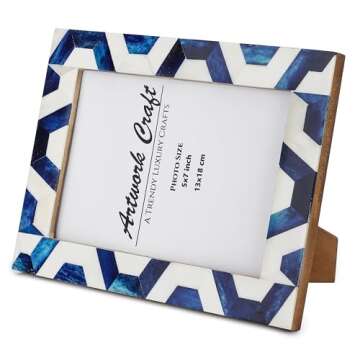 Stylish Bone Photo Frame with Chevron Design (5x7)