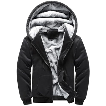 Hoodies for Men Full Zip Up Fleece Warm Jackets Thick Coats Heavyweight Sweatershirts Kangaroo Pocke...