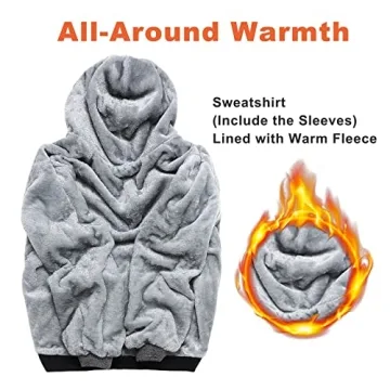 Men's Full Zip Fleece Hoodie Warm Winter Jacket