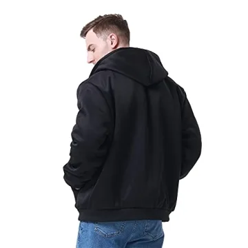 Men's Full Zip Fleece Hoodie Warm Winter Jacket