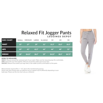 Womens Relaxed Fit Jogger Pants with Pockets - Black