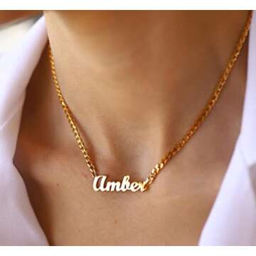 Yoke Style Custom Name Necklace Personalized, Customized Necklace with Name, Custom Jewelry Gifts fo...