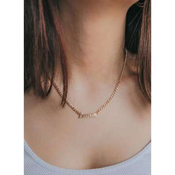 Yoke Style Custom Name Necklace Personalized, Customized Necklace with Name, Custom Jewelry Gifts for Women