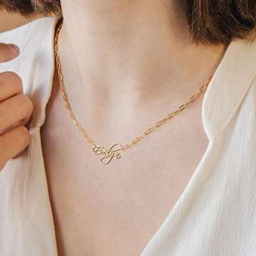 Yoke Style Custom Name Necklace Personalized, Customized Necklace with Name, Custom Jewelry Gifts for Women