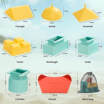 Sand Pal Beach Toys - 9-Piece Kids Castle Building Kit