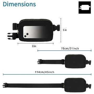 VKIOIP Unisex Fanny Pack Waist Belt Bag with Adjustable Strap,Hands Free Crossbody Fanny Bag with Zi...