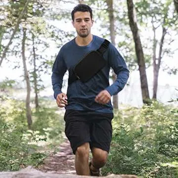 VKIOIP Unisex Fanny Pack Waist Belt Bag with Adjustable Strap,Hands Free Crossbody Fanny Bag with Zipper for Woman and Man,for Hiking,Running,Sports Gifts(Black)