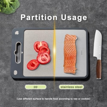 Stainless Steel Double Sided Cutting Board - Easy to Clean