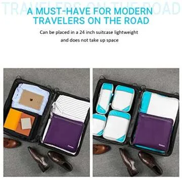 Gonex 40L Packable Travel Duffle Bag for Boarding Airline, Lightweight Foldable Gym Duffle Water Repellent & Tear Resistant Purple