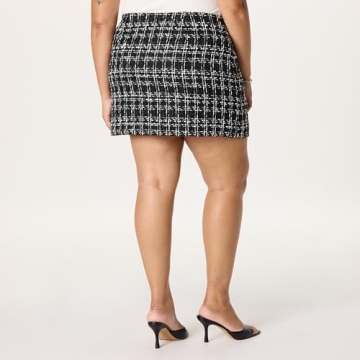 The Drop Women's Caen Mini Skirt Black Boucle Stylish Comfort