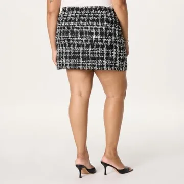 The Drop Women's Caen Mini Skirt Black Boucle Stylish Comfort