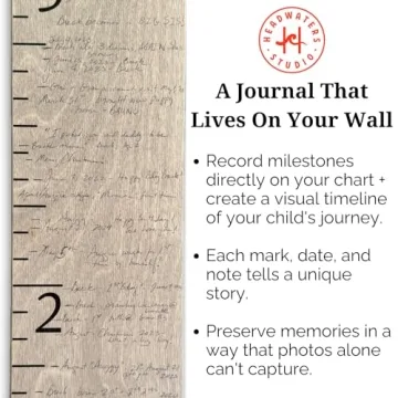 Boho Wooden Growth Chart for Kids - Stylish Height Wall Decor