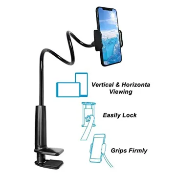Flexible Gooseneck Phone Holder for Desk & Bed