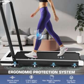 Under Desk Treadmill with Incline, 300lbs Walking Pad Treadmill with Handle Bar& Remote Control, 2.5...