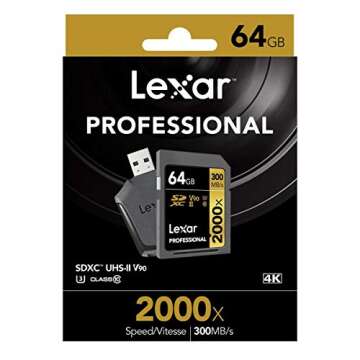 Lexar Professional 2000x 64GB SDXC UHS-II Card (LSD64GCBNA2000R)