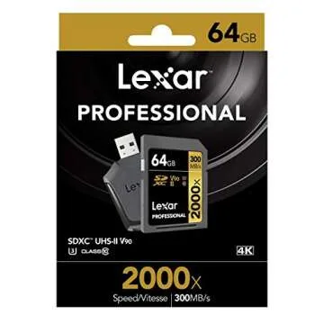 Lexar Professional 2000x 64GB SDXC UHS-II Card (LSD64GCBNA2000R)