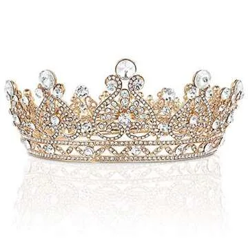 Joypea Crown Women Girls Rhinestone Womens Vintage Tiara Queens Birthday Pageant Costume Crown Bridal Crowns for Wedding Halloween